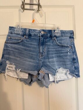 American Eagle Outfitters Distressed Blue Denim Jean Shorts